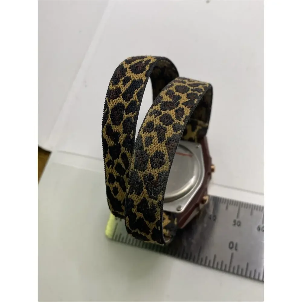 Freestyle Shark Rosegold Rhinestone Cheetah Band Surfing Watch New Battery
